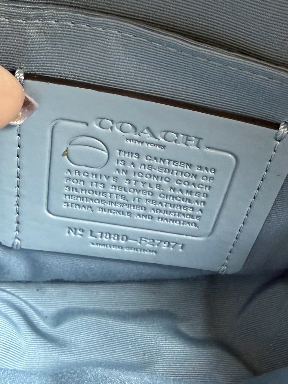 Coach Round Canteen Periwinkle Leather Archive Re-Edition Crossbody Bag Purse - Picture 7 of 9
